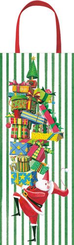 Santa With Gift Tower - Bottle Bag