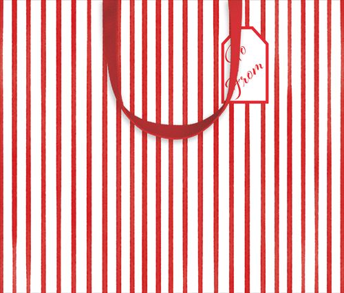 Stripes For Days Red and White Gift Bag - Large