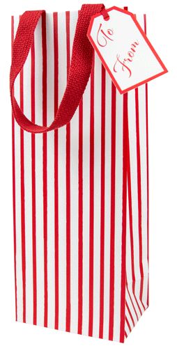 Stripes For Days Red and White Bottle Bag