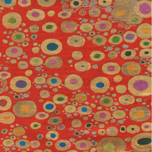 Viennese Nouveau Red Embossed Foil Gift Wrapping Paper
