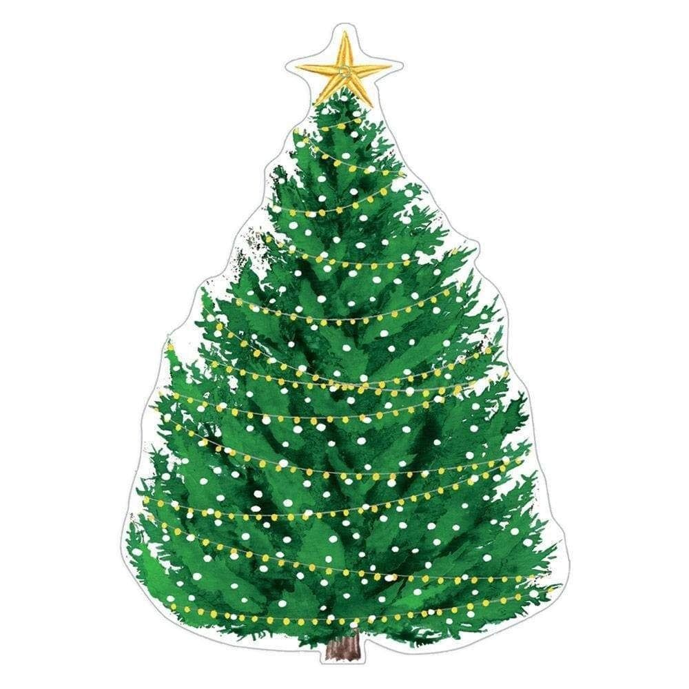 Christmas Tree w/ Lights Christmas Ornament Tag w/ Header 4 Pack