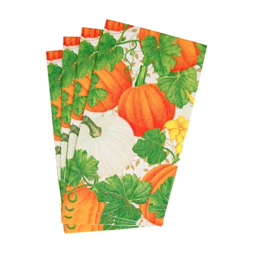 Pumpkin Chintz White Guest Towels - 15 Per Package