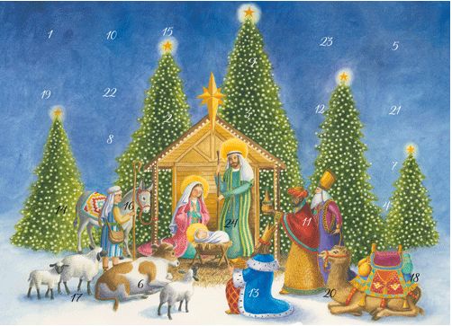 Nativity Advent Calendar Cards
