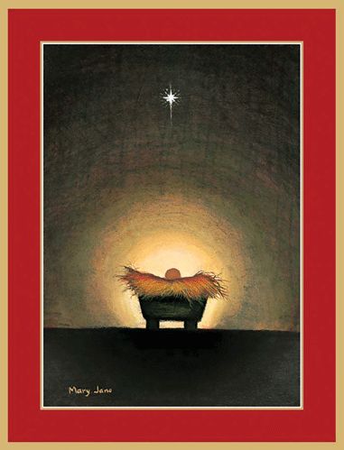 Star And Creche Christmas Cards Boxed - 15 Cards &amp; Envelopes