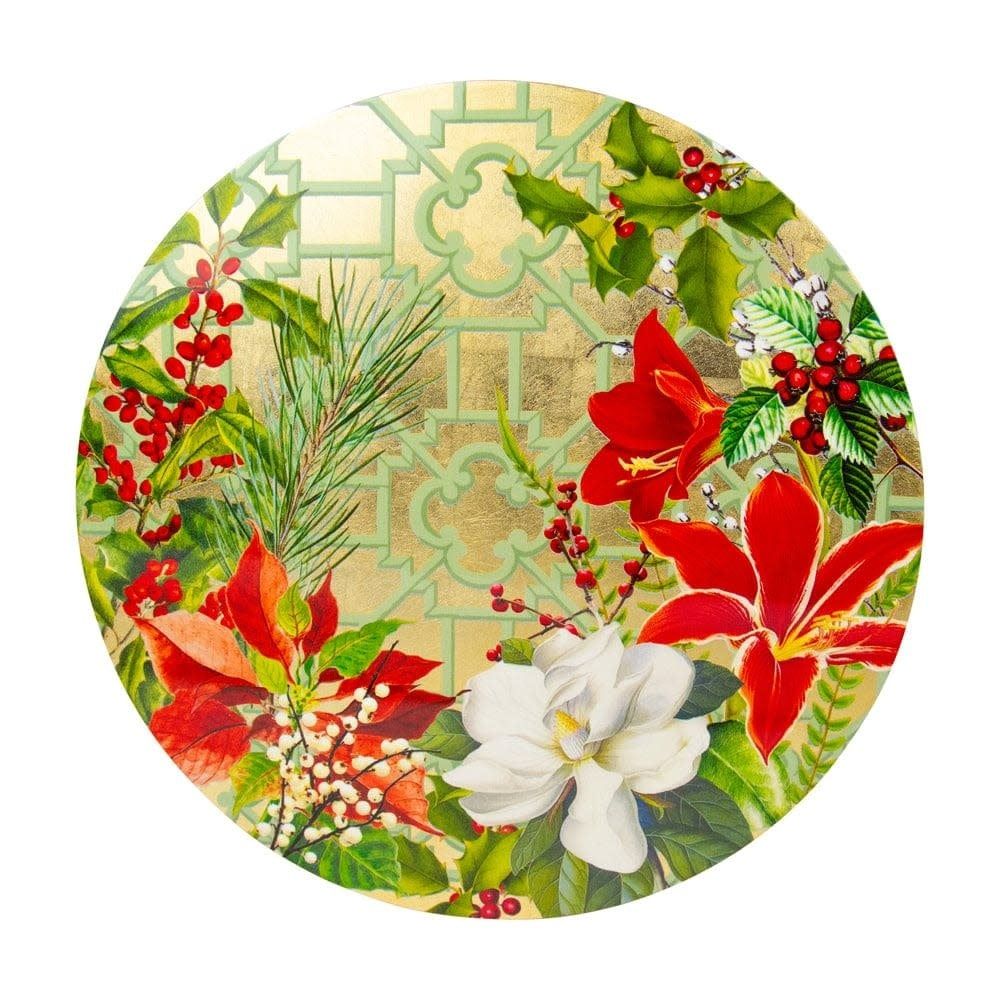 Christmas Garden Round Lacquer Placemat