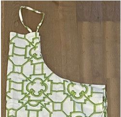 Garden Trellis Green - Fabric Apron - 34 x 30 inches
