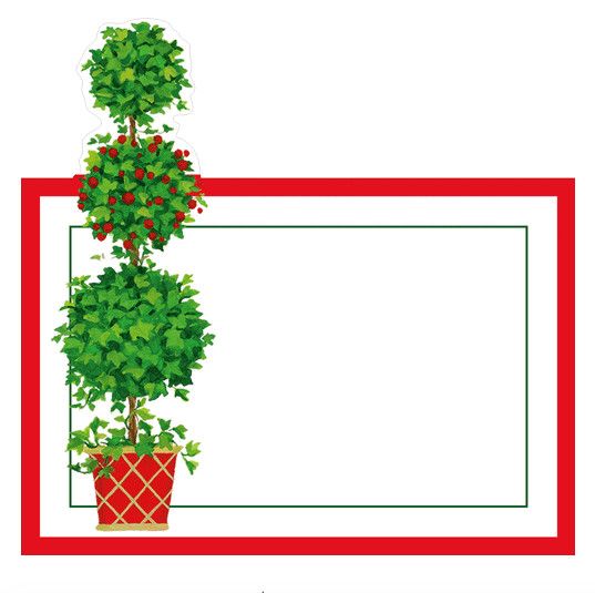 Christmas Topiaries Die-Cut Place Cards - 8 Per Package