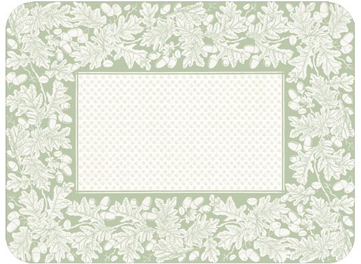 Leaves &amp; Acorns Sage Green Placemats - 12 Per Package