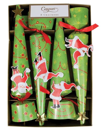 Twirling Santas Luxury Cone Crackers - 8 Per Box