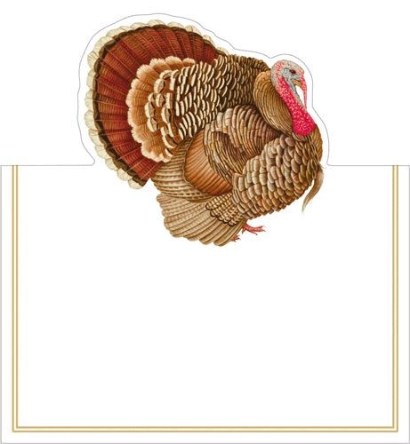 Turkey Place Card Die-Cut Foil 8 Per Package