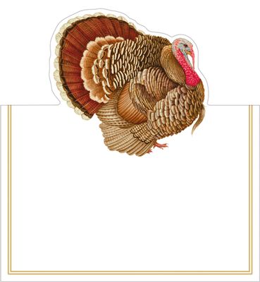 Turkey Place Card Die-Cut Foil 8 Per Package
