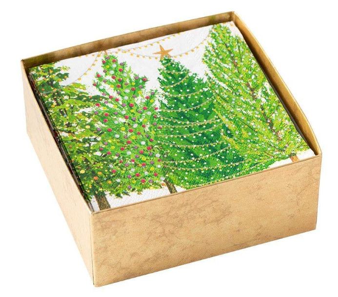 Christmas Tree with Lights Boxed Paper Cocktail Napkins - 40 Per Box