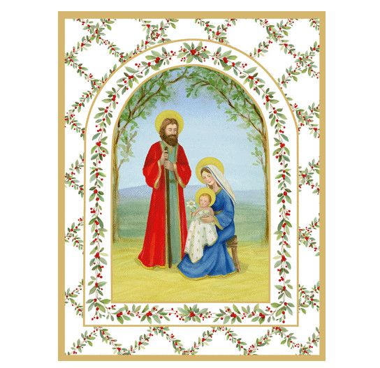 Nativity With Decorated Arch Christmas Card Set - 15 Cards &amp; 16 Envelopes
