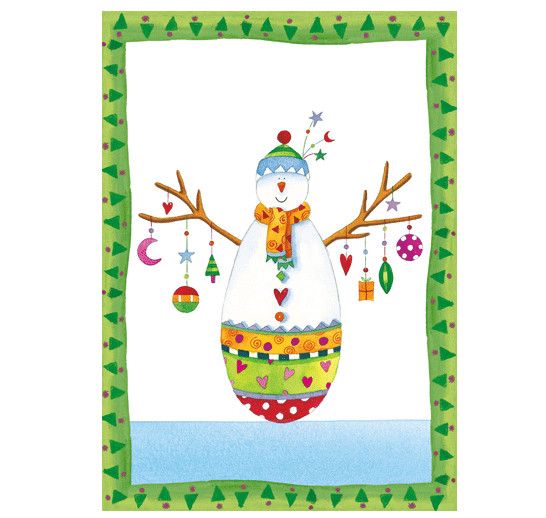 Sparkles and Twinkles Snowman Christmas Card Set - 15 Cards &amp; 16 Envelopes