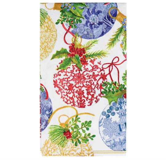 Porcelain Ornaments Paper Guest Towel Napkins - 15 Per Package