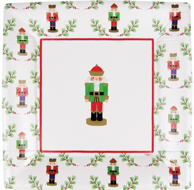 Little Nutcracker Square Salad &amp; Dessert Plates - 8 Per Package