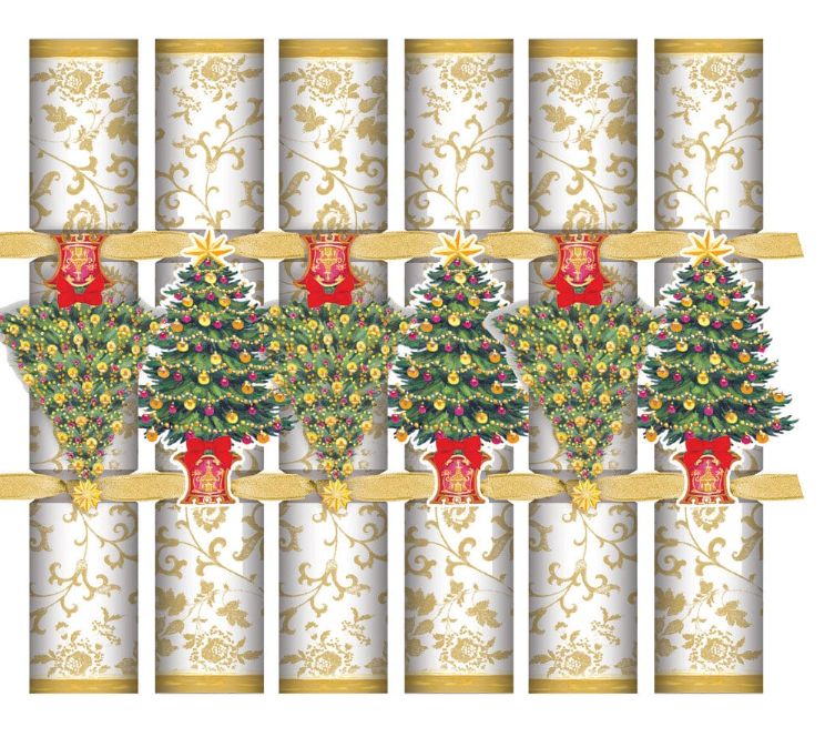 Guilded Tree Celebration Crackers - 6 Per Box