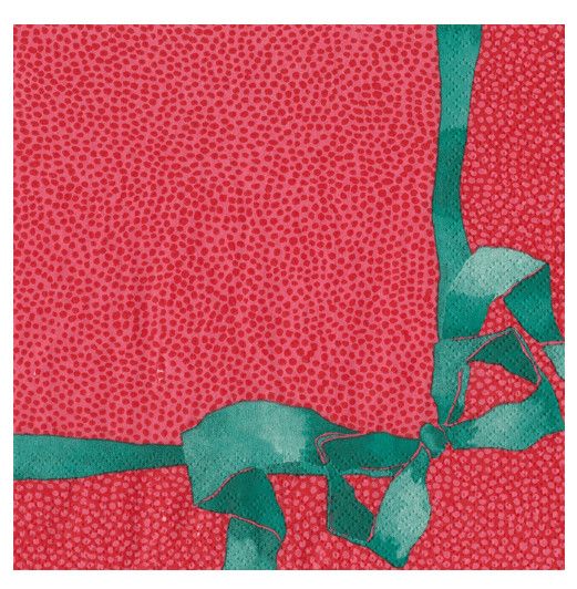 Tied With A Bow Red &amp; Spruce Luncheon Napkins - 20 Per Package