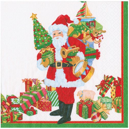 Mr. Claus Paper Cocktail Napkins - 20 Per Package