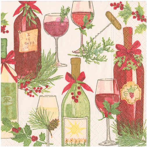A Christmas Toast Paper Cocktail Napkins - 20 Per Package