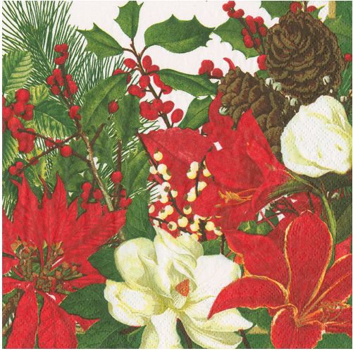 Christmas Garden Paper Dinner Napkins - 20 Per Package