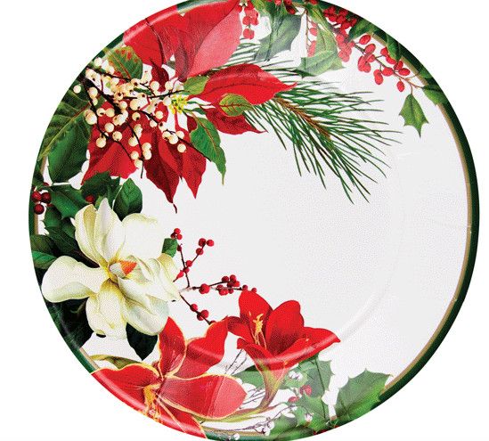 Christmas Garden Salad &amp; Dessert Plates - 8 Per Package