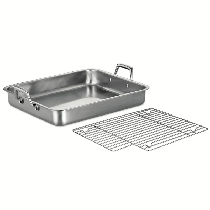 Prima 16.5" Stainless Steel Roasting Pan - Includes Basting Grill