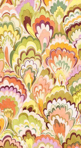 Marbled Ceramica Raspberry/chartreuse Guest Towels - 15 Per Package