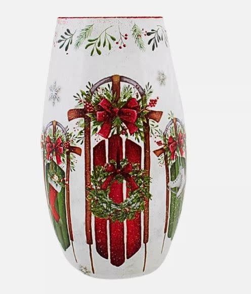 Decorated Sleds Pre-Lit Large Vase