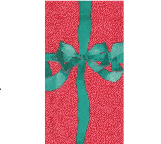 Tied With A Bow Red &amp; Spruce Paper Guest Towel Napkins - 15 Per Package
