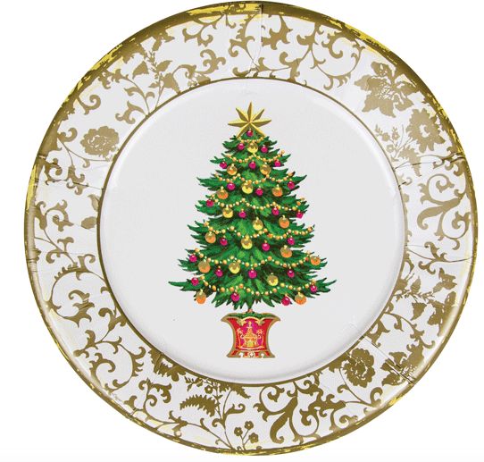 Gilded Tree Dinner Plates - 8 Per Package