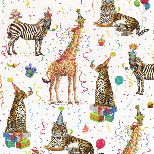 Party Animals Roll Wrap 30 Inch X 8ft-2 Inch Core