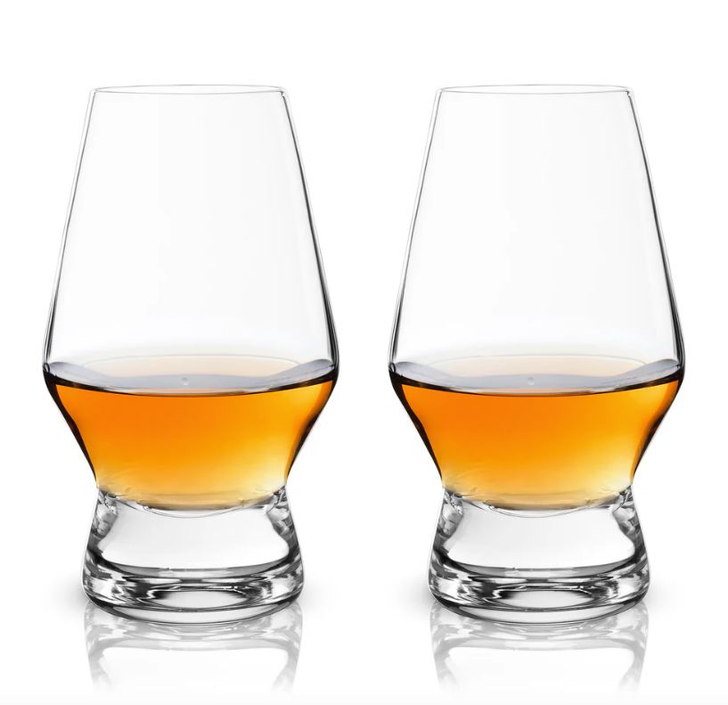 Raye Crystal Footed Scotch Glasses, Set of 2