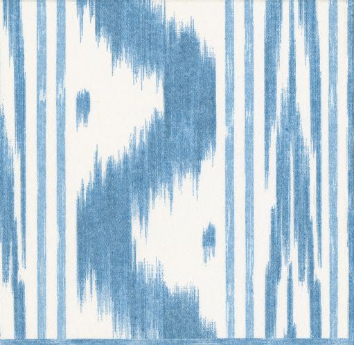 Toile De Nantes Blue Paper Linen Cocktail Napkins - 15 per package