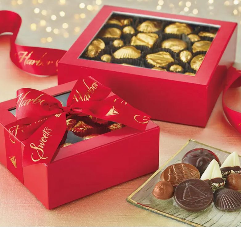 Chocolate Filled Red Window Box - 40 Pc