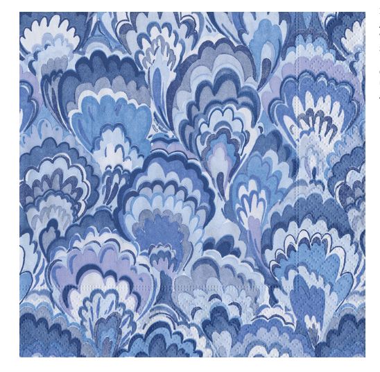 Marbled Ceramica Indigo Cocktail Napkins - 20 Per Package