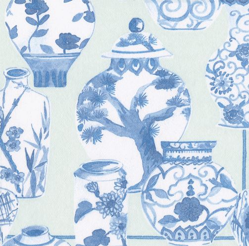 Glazed Porcelain Celadon Paper Linen Cocktail Napkins - 15 per package