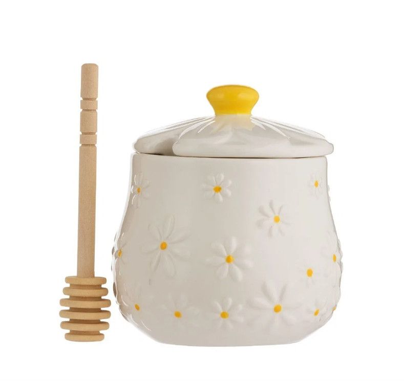 Daisy Honey Pot with Drizzler