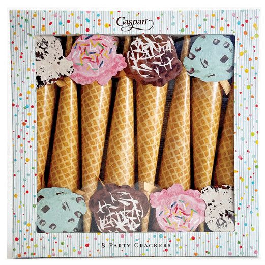 Ice Cream Cones Party Cone Crackers - 8 Per Box