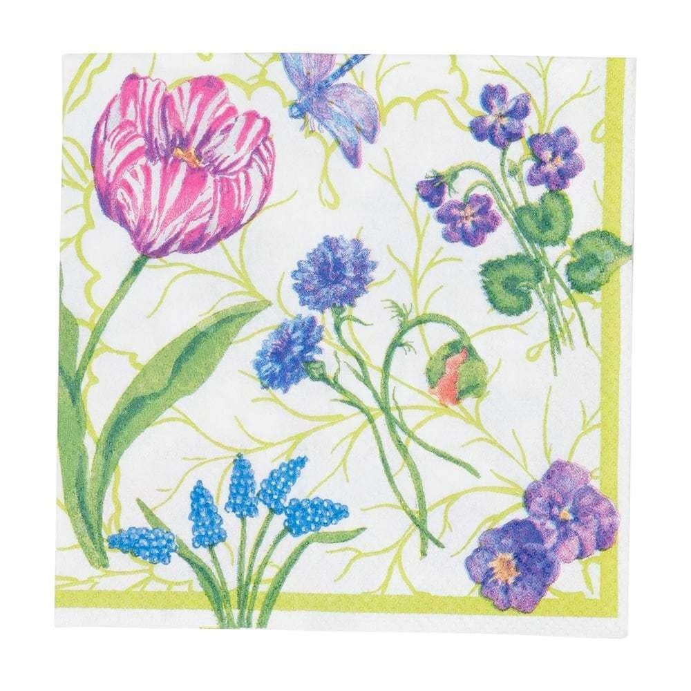 Floral Majolica Cocktail Napkins - 20 Per Package