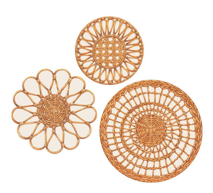 Rattan Weave Serving Papers - Pack of 12