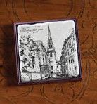 Old North Church B&amp;W Marble Coaster