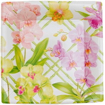 Orchid Conservatory Salad/Dessert Plates Square - 8 Per Package