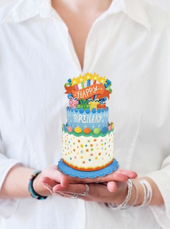 Mini Confetti Birthday Cake Mini Pop-Up Greeting Card
