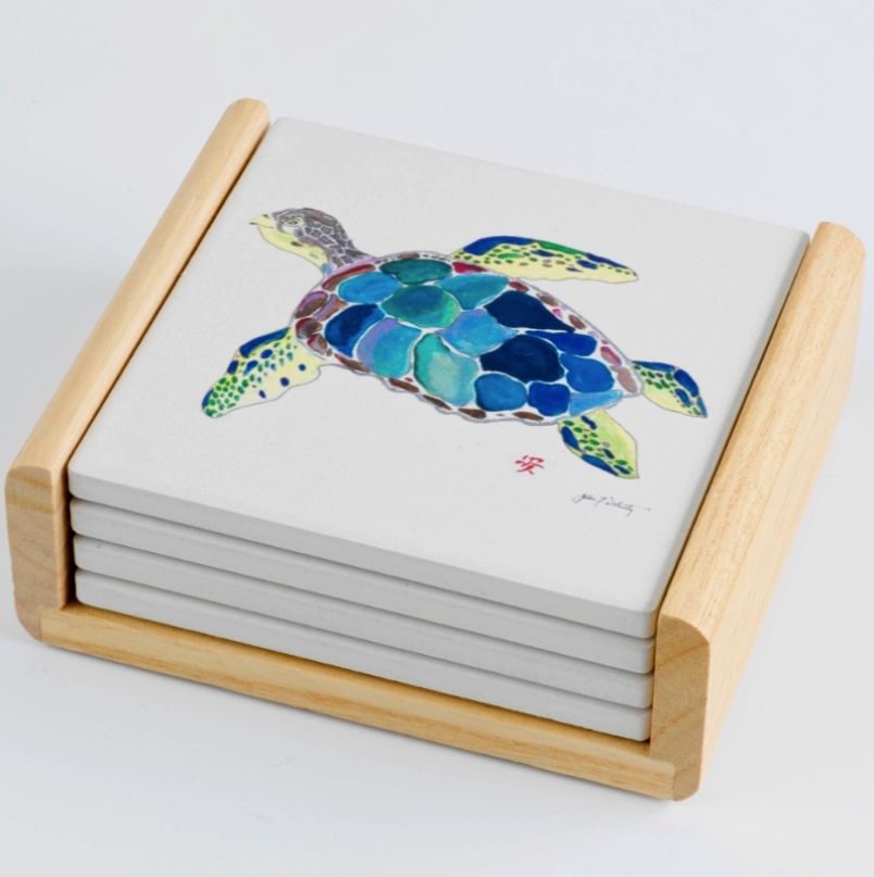 Sea Turtle Coaster Set