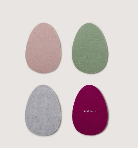 Merino Wool Egg Coaster Multi 4 Pack - Meadow