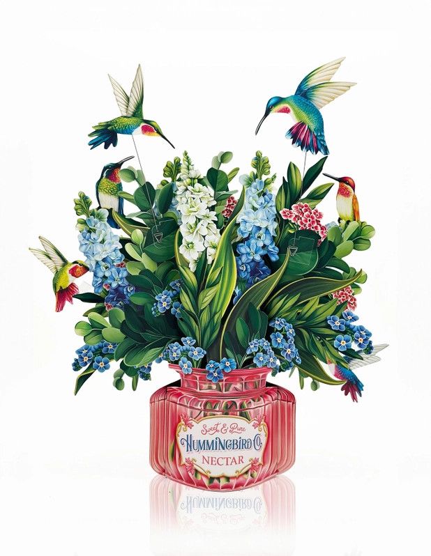 Hummingbird Oasis Pop-Up Greeting Card