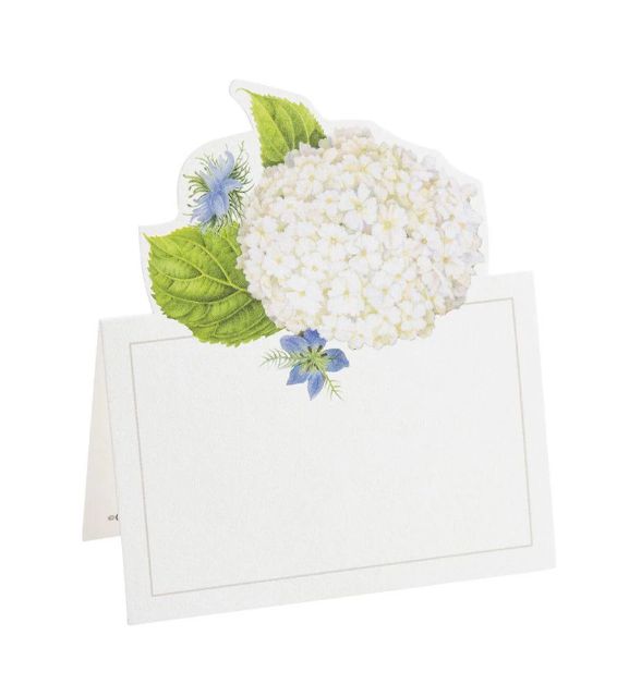 Die-Cut Place Cards - White Blooms