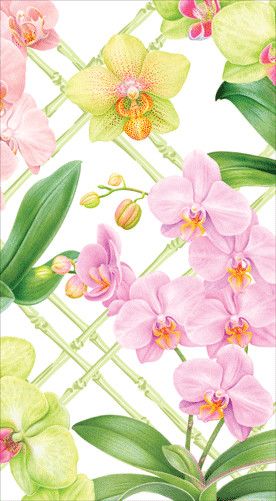 Orchid Conservatory Guest Towels - 15 per Package