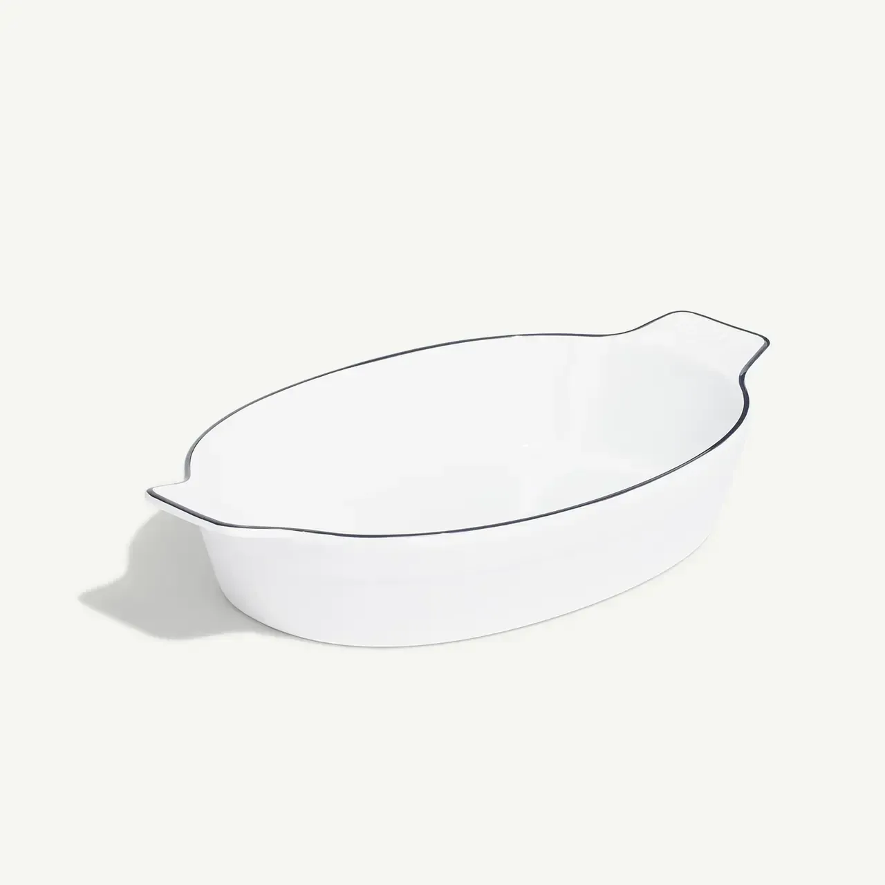Oval Gratin Dish Navy Rim